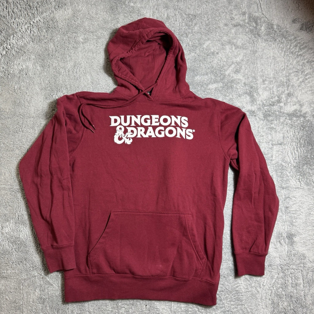 Hasbro Men's Dungeons & Dragons Hooded Sweatshirt, Red Burgundy Size Medium